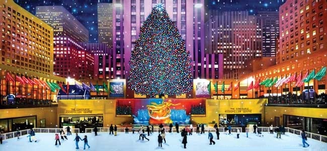 The Ice Rink at Christmas-NYC Rockefeller Center - Metro Limousine Service